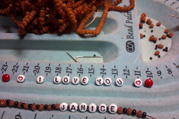Making a myrrh bead alphabet bead bracelet